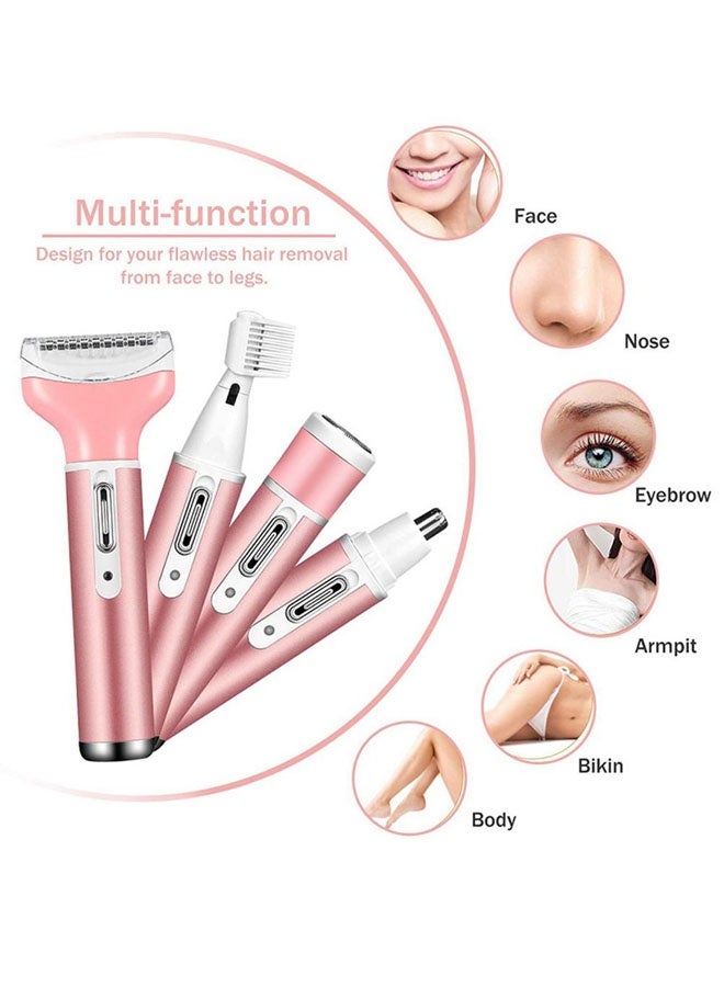 MARSKE Women's Hair Removal Electric Shaver Ladies Razor for Legs Bikini Facial Nose Ears Eyebrows Body Hair Trimmer 4 in 1 - Image 4