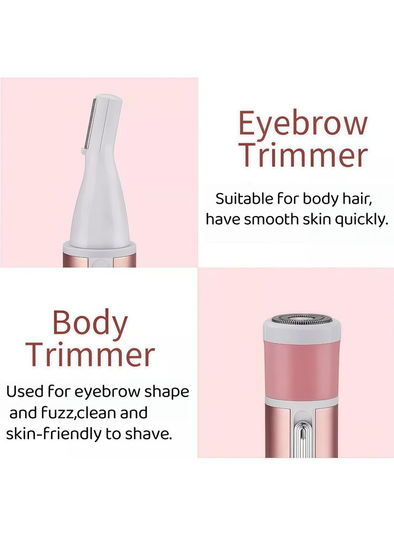 MARSKE Electric Trimmer for Women, 4-in-1 Women's Body Hair Removal, Public Shaver,Bikini Trimmer,Painless Epilator,Portable Ladies Shaver,Women's Shaver Cordless Wet and Dry,Epilator, USB Rechargeable,Replaceable Blade Heads,for Legs Bikini Facial Nose Ears Eyebrows Body - Image 4