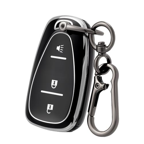 CHATYYD Key fob Cover for Chevy Traverse with Keychain Soft Car Key Case for Chevy Equinox Spark Trailblazer Traverse Trax 2018 2019 2020 2021 2022 2023 2024 Accessories - Image 1