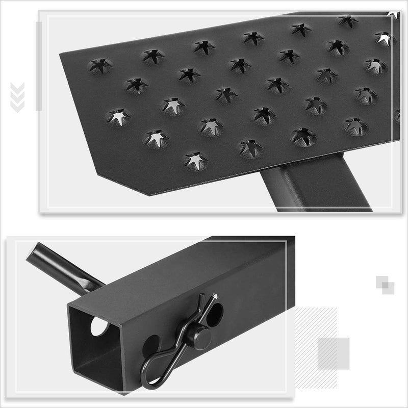 PM Performotor Universal 12" W X 6.5" L Black Steel Rear Bumper Tow Hitch Step Bar Fits 2 Inches Receiver - Image 5