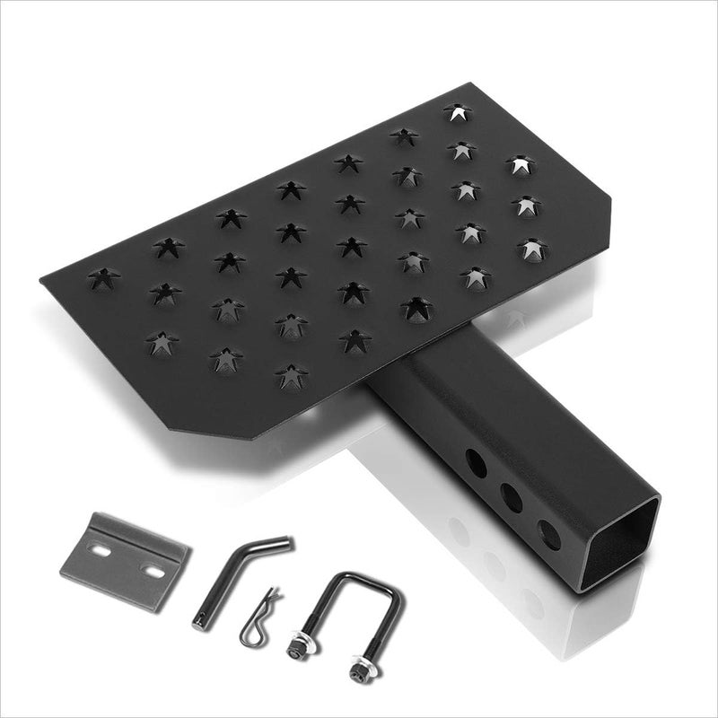 PM Performotor Universal 12" W X 6.5" L Black Steel Rear Bumper Tow Hitch Step Bar Fits 2 Inches Receiver - Image 2