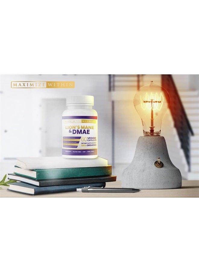 Maximum Slim Maximize Within Lion's Mane & DMAE - Supports Memory, Mental Clarity and Focus, 60ct - Image 3