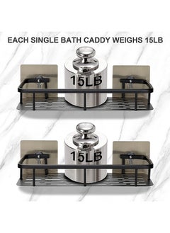 XiuWoo 2-Piece No Drilling Stainless Steel Bathroom Shower Shelf Floating Shelves  - Image 3