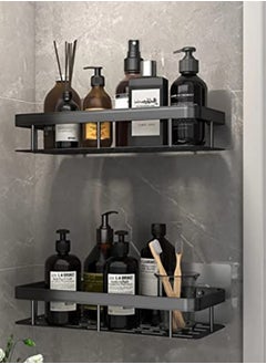 XiuWoo 2-Piece No Drilling Stainless Steel Bathroom Shower Shelf Floating Shelves  - Image 1
