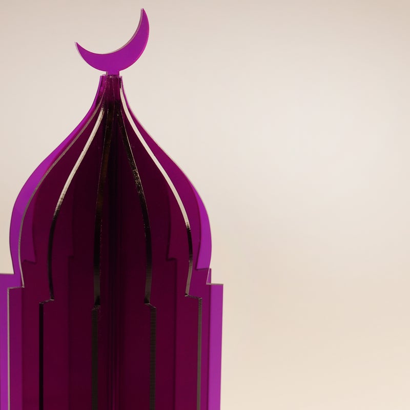 THE LUCERNA Lucerna Accent Acrylic Ramadan Decorative Piece, Purple 10*10*32Cm - Image 3