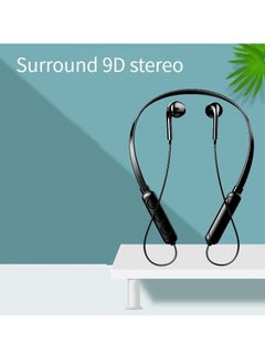 GELESE Wireless bluetooth earphones neck-mounted stereo noise reduction wireless sports headphone black  - Image 1