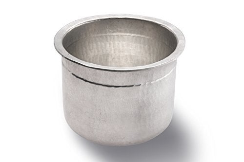 Zishta Handmade Eeya Chombu / Tin Vessel - Adukku Shape (Large) Rasam Vessel for Traditional Cooking | Pot for Cooking for Rasam/Chaaru/Saaru/To Store Curd | Silver (Dia: 13cm, Cap: 0.8-0.9L, H: 11.5cm, 0.52 Kg) - Image 1