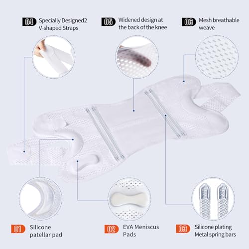 Galvaran Professional Knee Brace for Women Men Breathable Knee Support with Side Stabilizers Adjustable knee brace for Meniscus Tear ACL MCL Arthritis Knee Pain ReliefInjury Recovery - Image 5