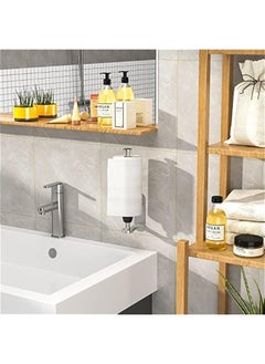 Generic Stainless Steel Under Cabinet Paper Towel Holder with One-Handed Tear, Wall Mount Adhesive, Silver Farmhouse Decor, Ratchet Mechanism Kitchen Bathroom Roll Holder.  - Image 3