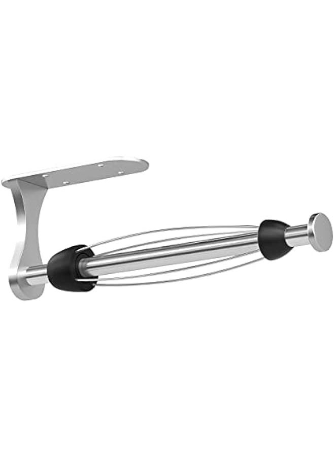 Generic Stainless Steel Under Cabinet Paper Towel Holder with One-Handed Tear, Wall Mount Adhesive, Silver Farmhouse Decor, Ratchet Mechanism Kitchen Bathroom Roll Holder.  - Image 1