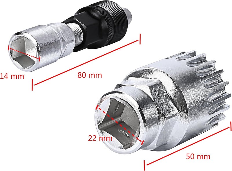 Oumers Bike Crank Extractor/Arm Remover and Bottom Bracket Remover with 16mm Spanner/Wrench. Professional Bicycle Repair Tool Kit - Image 4