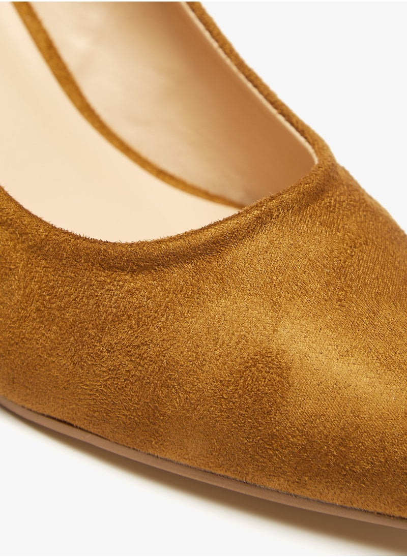 shoexpress - Womens Solid Slip On Pumps with Block Heels Brown - Image 1