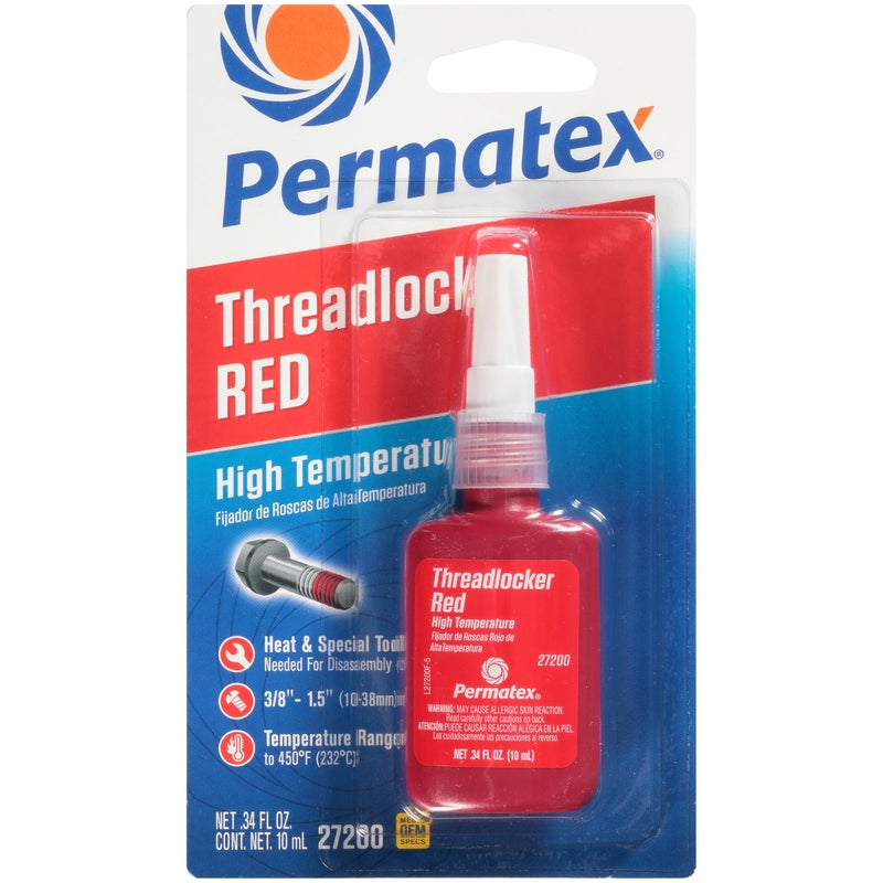 Permatex Permatex 27200 Hiigh Temperature Threadlocker Red, 10 ml  - Image 1