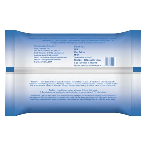GINNI Bed Bath Towel, Hygiene Big Wet Wipes For Adults, Patients & Baby Wet Wipes & Refreshing Sponge Bath(10 Pulls/Pack) (Pack of 14) - Image 2