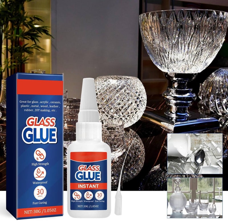 KASTWAVE Professional Glass Glue Repair Adhesive, Bonding Between Glass And Glass, Glass And Other Materials, Super Strong Viscosity, Safe Non-Toxic, Ideal For All Glass Surfaces, Glass Glue, Super Glue - Image 2