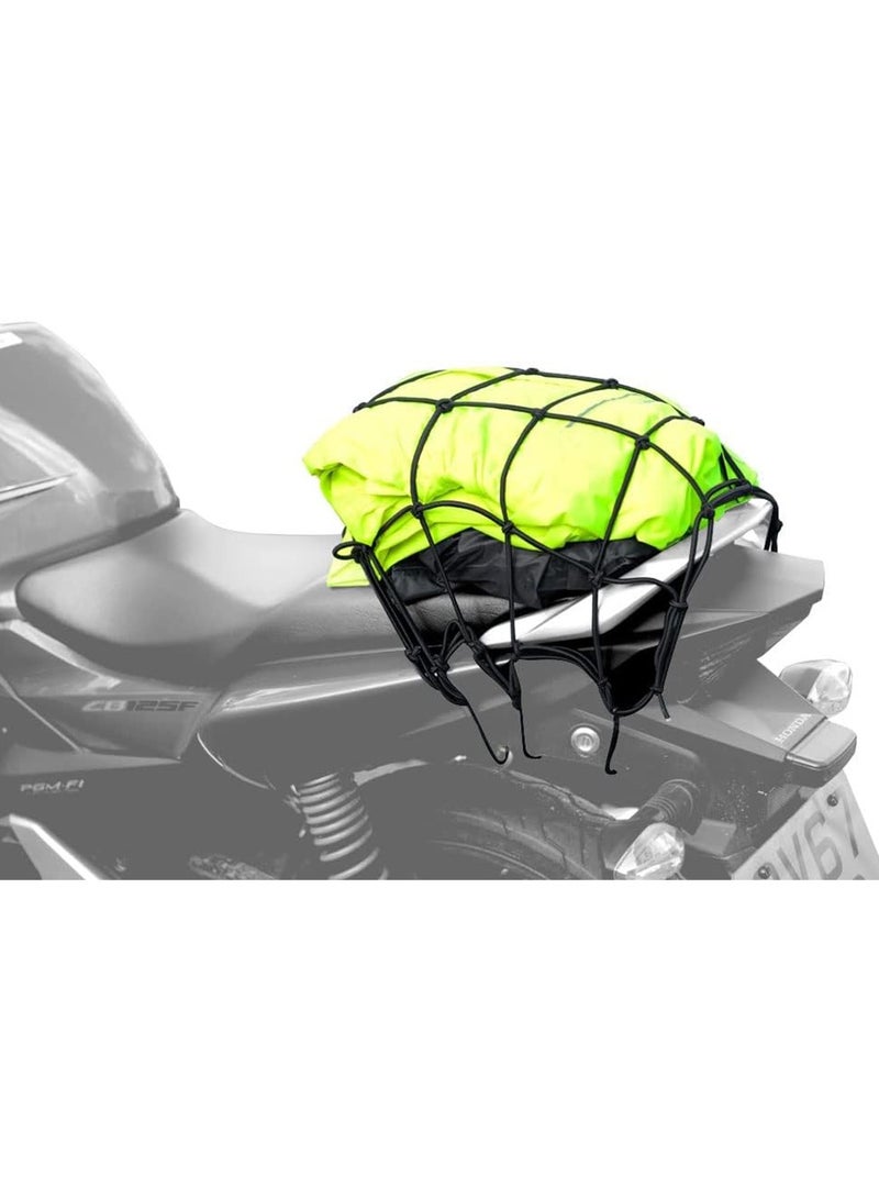 GNAFOTU 2 Pack Motorcycle Helmet Net Cargo Net,for Motorcycle Bike Load Cover ATVs with Hooks Elasticated Stretchable,30 cm x 30cm(Black) - Image 3