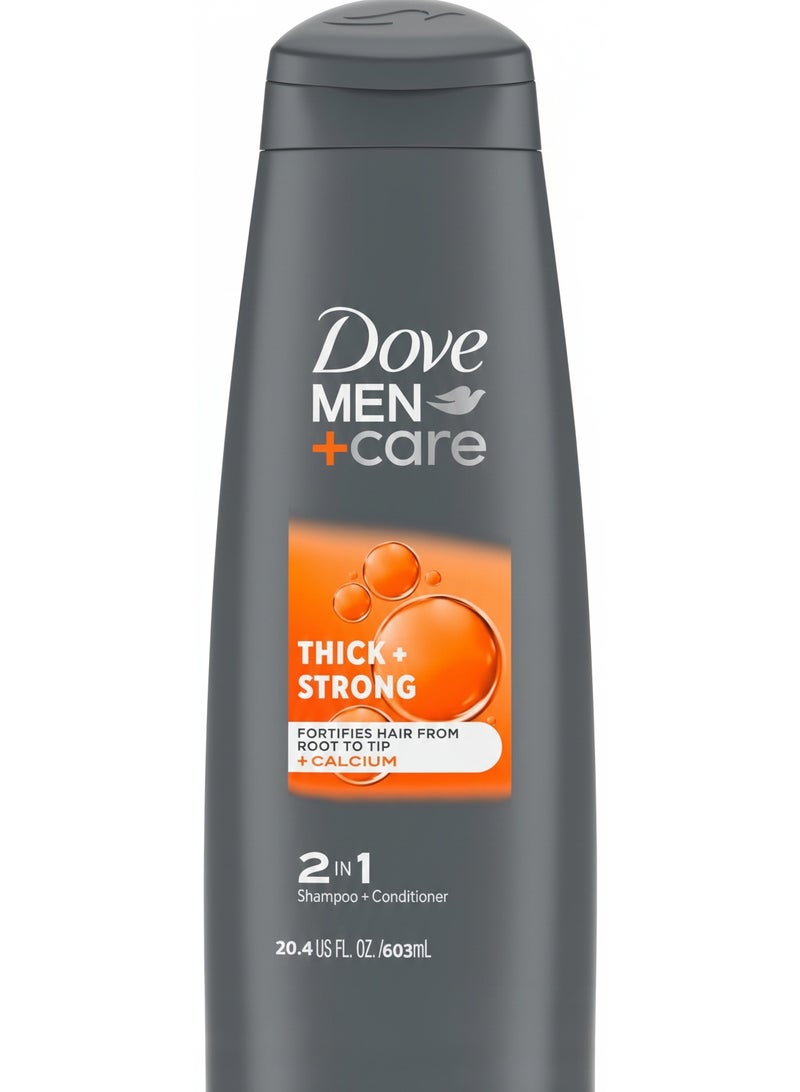 Dove Men+Care 2 in 1 Shampoo and Conditioner Thicker Hair Thick and Strong 603 ML - Image 1