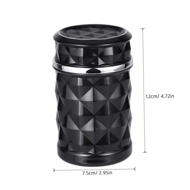 2Pcs Car Ashtray with Lid Smokeless Portable LED Light Non Slip Base Easy Clean Cup Holder Trash Bin - Image 3