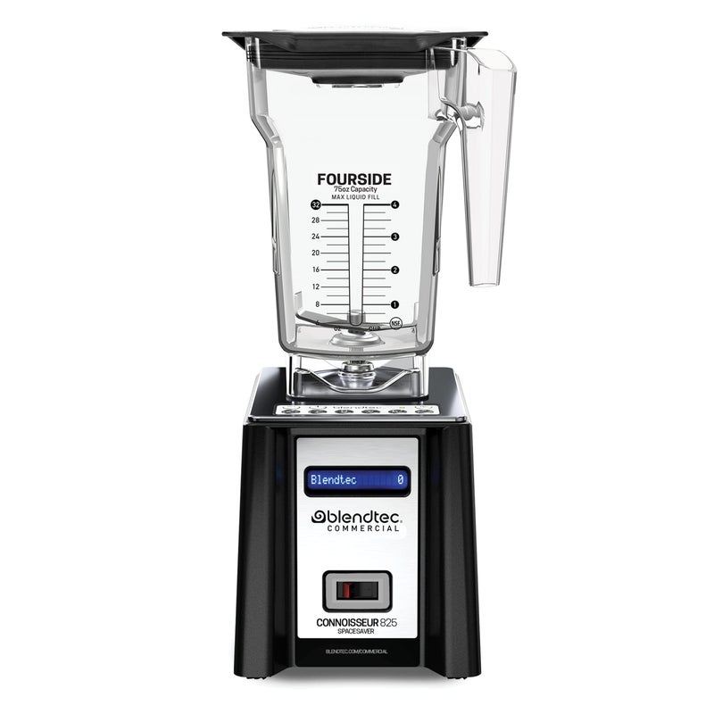 Blendtec Connoisseur 825 SpaceSaver  CommercialGrade Blender  FourSide Jar with Vented Gripper Lid  Black