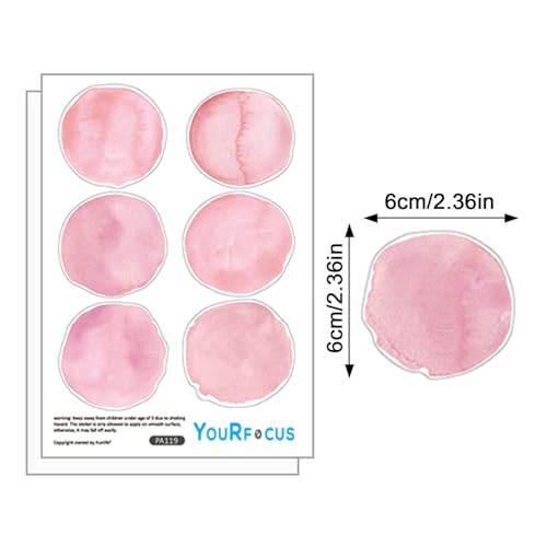 YouRfocus Pink Polka Dot Wall Decals 36pcs Watercolor Dots Wall Sticker for Kids, Baby Girls, Teens, and Nursery Room (6 Sheets) - Each Dot: 2.36 x 2.36 inch - Image 4