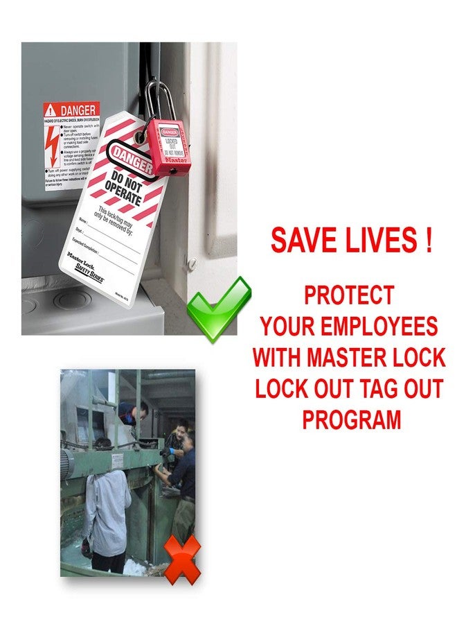 Master Lock 410KARED Lockout Tagout Safety Padlock with Key, Keyed-Alike - Image 3