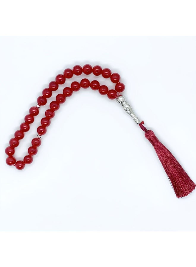 NIBEMINENT 33 Muslim Prayer Beads Red/10mm