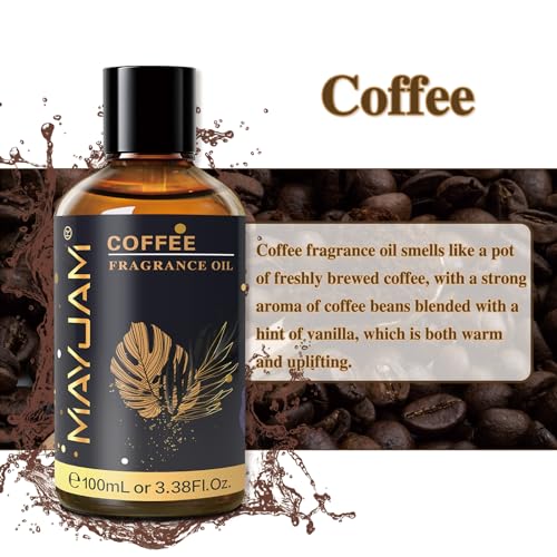 MAYJAM 100ML/3.38FL.OZ Coffee Fragrance Oils with Glass Dropper, Essential Oils for Diffusers for Home, Long Lasting Scented Oils for Diffusers Soap Candle Making - Image 4