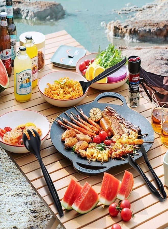 Supernal 36pcs Serving Utensils,Black Plastic Serving Utensils,Disposable Serving Utensils Set Include 9.75"Serving Spoons 9.75"Serving Forks 6.3"Plastic Serving Tongs for 12 Guests - Image 3
