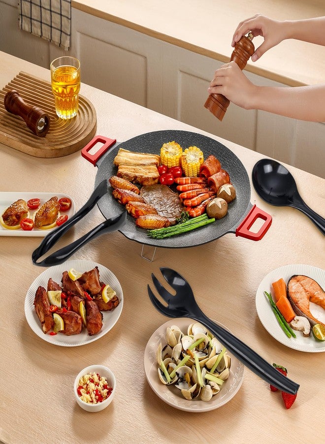 Supernal 36pcs Serving Utensils,Black Plastic Serving Utensils,Disposable Serving Utensils Set Include 9.75"Serving Spoons 9.75"Serving Forks 6.3"Plastic Serving Tongs for 12 Guests - Image 4