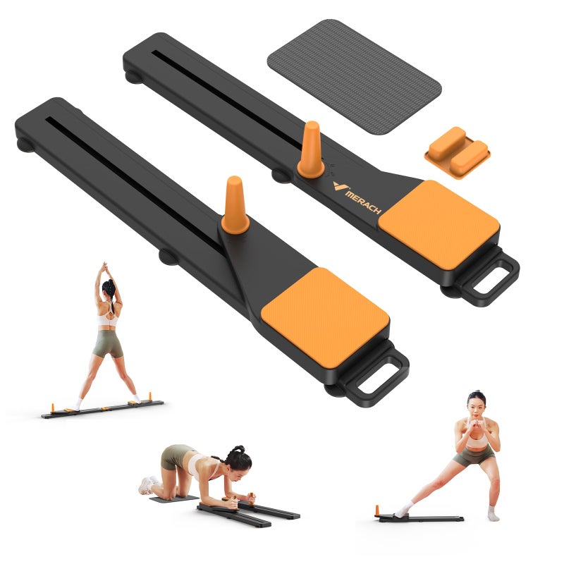 MERACH Pilates Board, Multifunctional Abdominal Plate, Detachable Ab Trainer Machine with Anti-Slip and Quiet Design, Portable Pilates Reformer for Core Workouts, Home Gym Equipment for Women (Black) - Image 1
