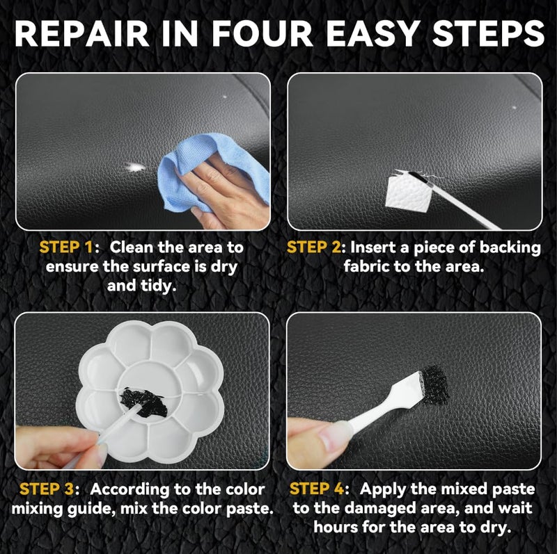 Vigorder Black Leather Repair Kit for Furniture, Leather Seat Repair Kit for Cars, Easily Restore Car Interior, Sofa, Purse and Jacket, Restore Any Material with Super Easy Instructions - Image 5