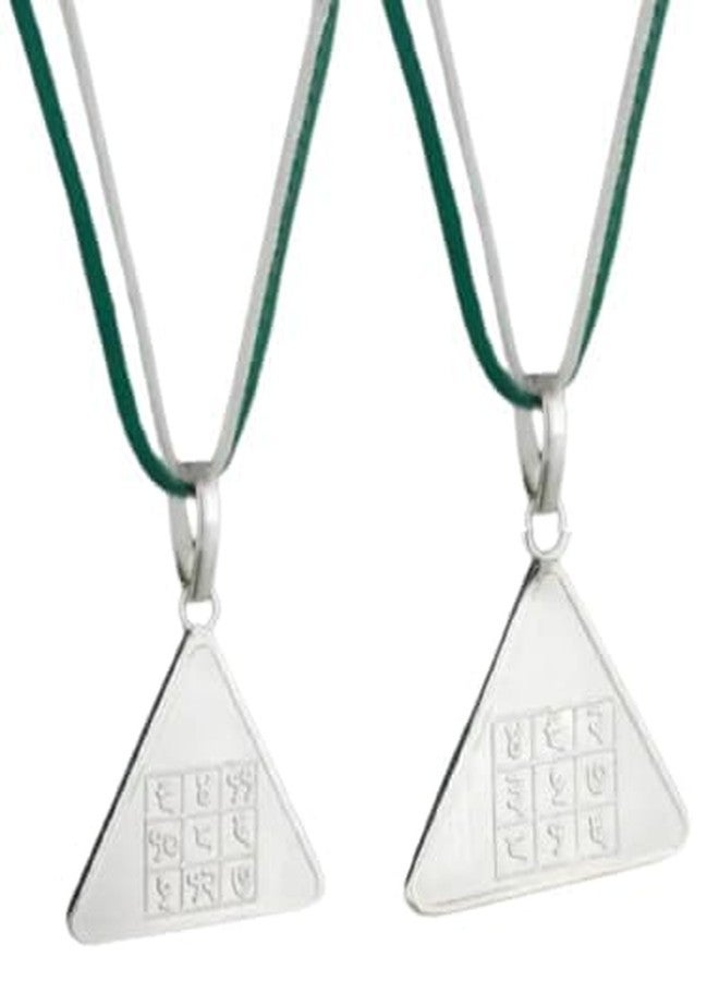 Trishakti PRODUCTS - The life healing products Silver Budh Pyra Yantra Pendant Energised Budha Pyra yantra Locket, Silver 7 gm, Triangle - Image 1