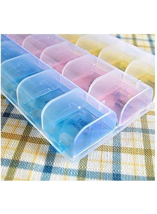7-Day Weekly Pill Organizer, AM PM Medicine Box, 21 Compartments, Multi-Color - Image 4