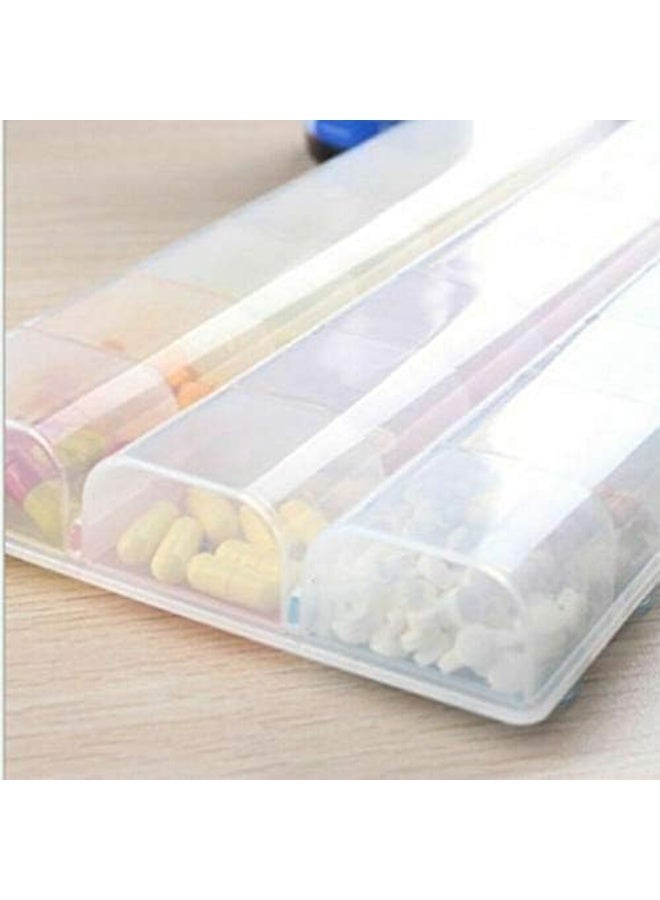 7-Day Weekly Pill Organizer, AM PM Medicine Box, 21 Compartments, Multi-Color - Image 2
