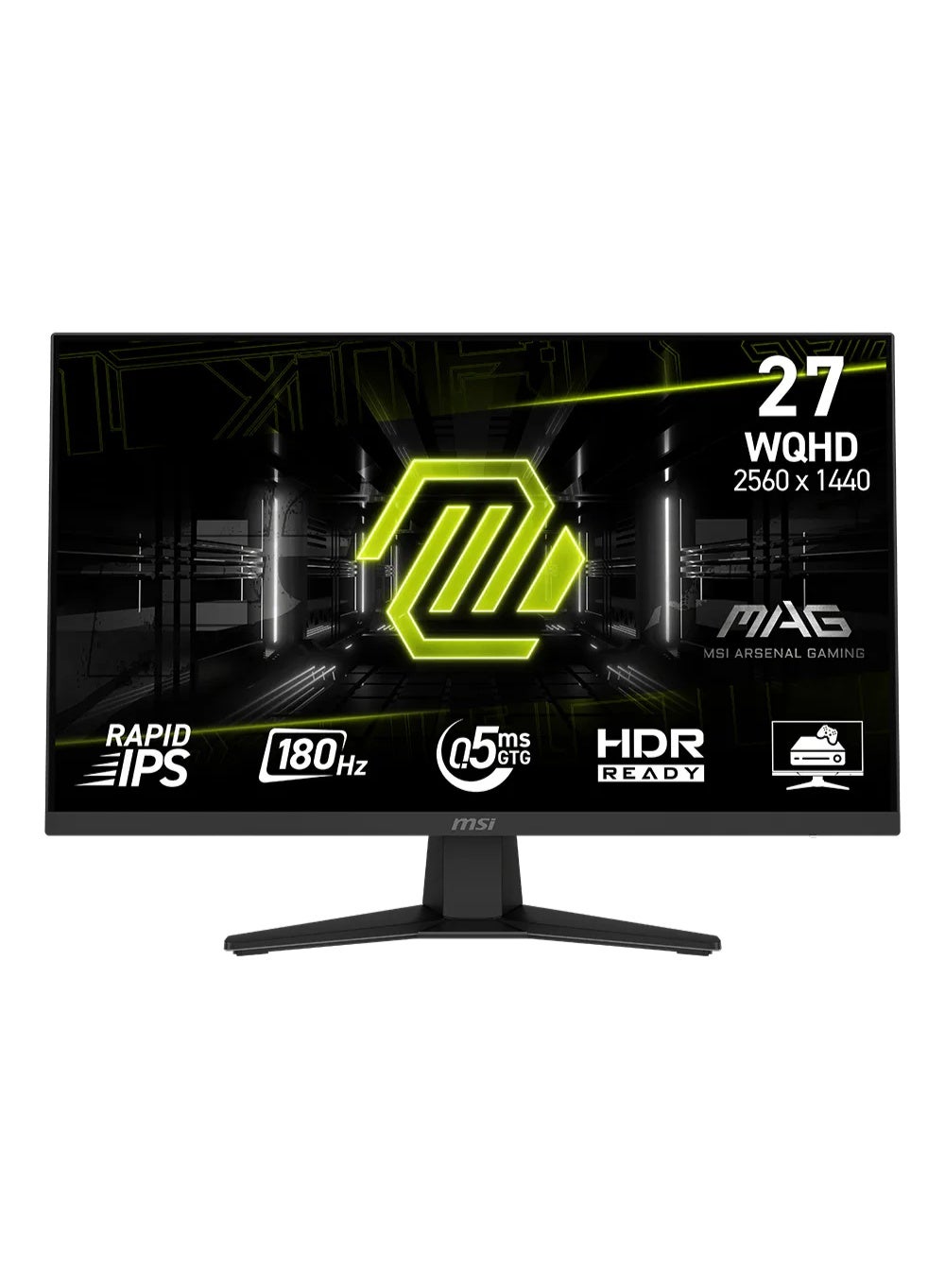 MAG 274QF 27" WQHD (2560x1440) Gaming Monitor, Rapid IPS Panel, 180Hz Refresh Rate, 0.5ms GtG, AMD FreeSync, HDR Ready, 95% DCI-P3, Anti-Flicker, Less Blue Light, DisplayPort 1.4, HDMI x2, Black | 9S6-3CE41H-045