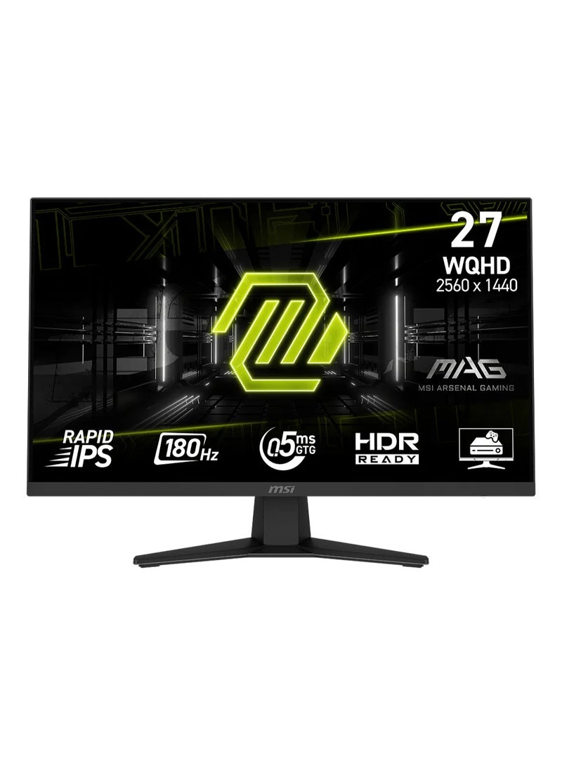 MSI MAG 274QF 27" WQHD (2560x1440) Gaming Monitor, Rapid IPS Panel, 180Hz Refresh Rate, 0.5ms GtG, AMD FreeSync, HDR Ready, 95% DCI-P3, Anti-Flicker, Less Blue Light, DisplayPort 1.4, HDMI x2, Black | 9S6-3CE41H-045 - Image 1