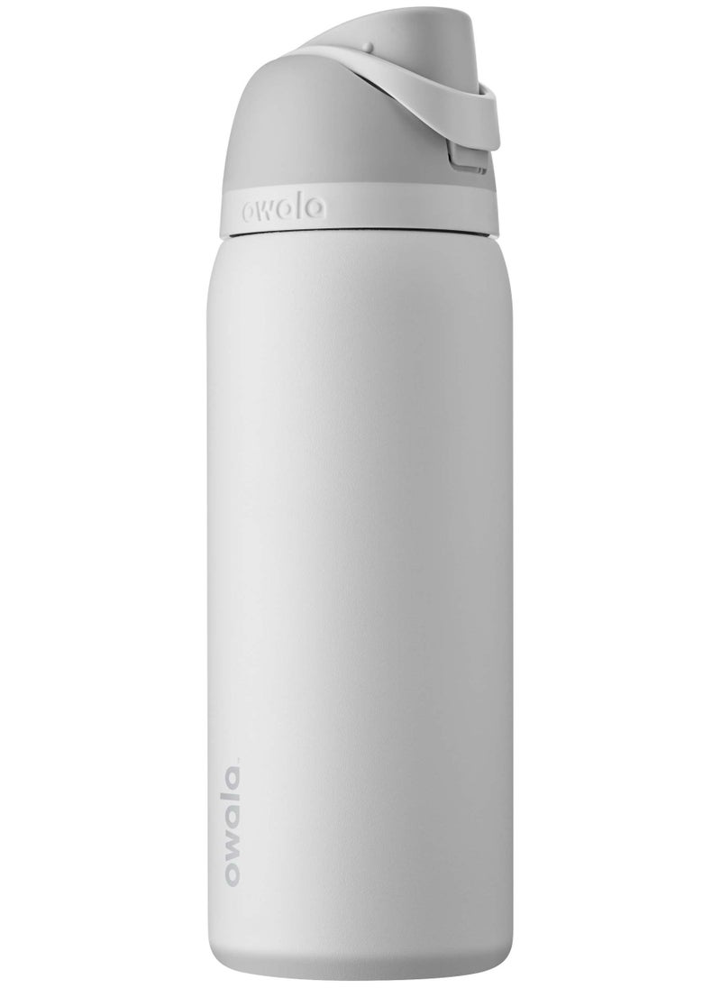 Owala زجاجة ماء عازلة من الفولاذ المقاوم للصدأ Owala FreeSip مع قشة، زجاجة ماء رياضية خالية من BPA، رائعة للسفر، 32 أونصة، شاي مارشميلو - Image 1