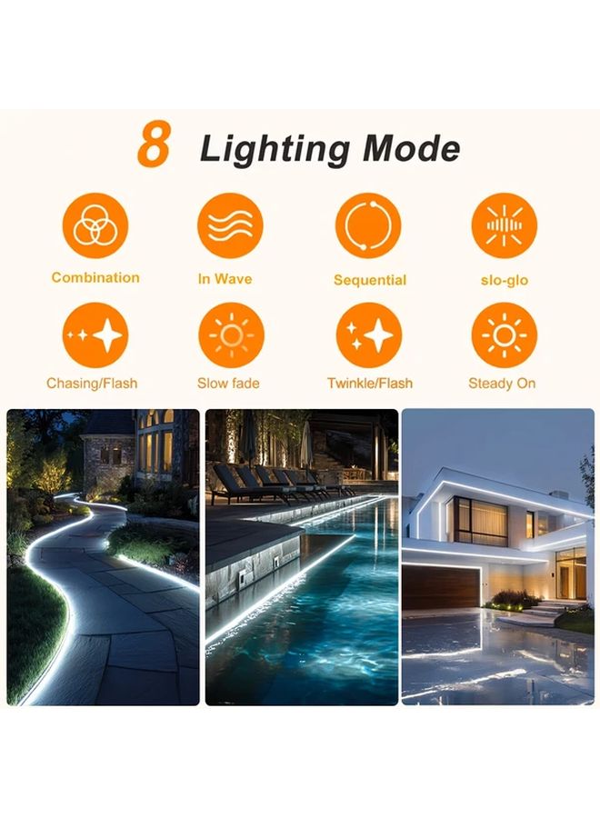 أشرطة LED الشمسية 640 مصباح LED 393 7 بوصة ضوء أبيض بارد جهاز تحكم عن بعد 8 أوضاع - Image 5