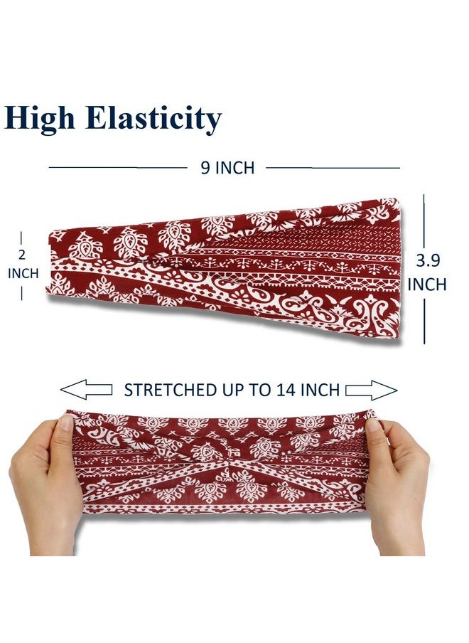 AKTVSHOW 12 Pack Boho Headbands For Women Non Slip Wide Women Headbands For Hair Fashion Elastic Hair Bands For Women'S Hair Yoga Workout Sweat Bands Headband For Women Trendy Hair Accessories  - Image 3