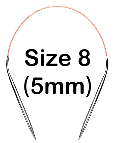 cuteDIY Size 8 Circular Knitting Needles 16 Inch Round Metal (Etched US&mm, Color-Coded Cable, Smooth Join) - Image 2