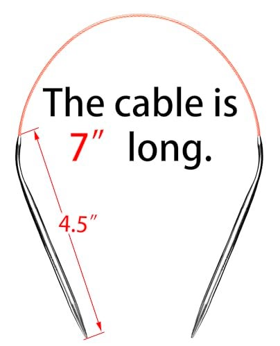 cuteDIY Size 8 Circular Knitting Needles 16 Inch Round Metal (Etched US&mm, Color-Coded Cable, Smooth Join) - Image 3