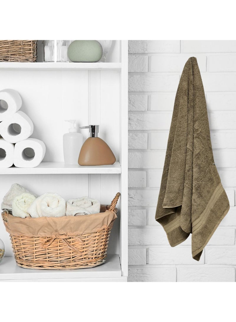 Kassino Premium Bath Towels Set - (2 Pack, 70x140 cm), 580 GSM Bath Towel,100% Combed Cotton, Soft & Quick-Dry Towels for Bathroom, Highly Absorbent, Double Stitched Hotel Quality Towels | Brown - Image 4