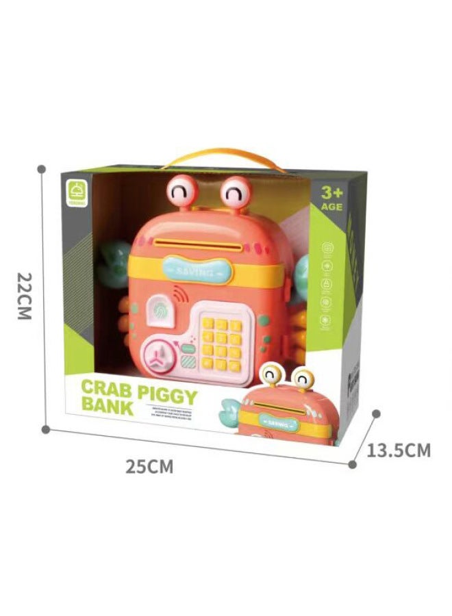 Crab Backpack Children Password Piggy Bank Simulation Smart Fingerprint Unlock Identification Piggy Bank Toy-Color:Blue Crab Backpack - Image 3