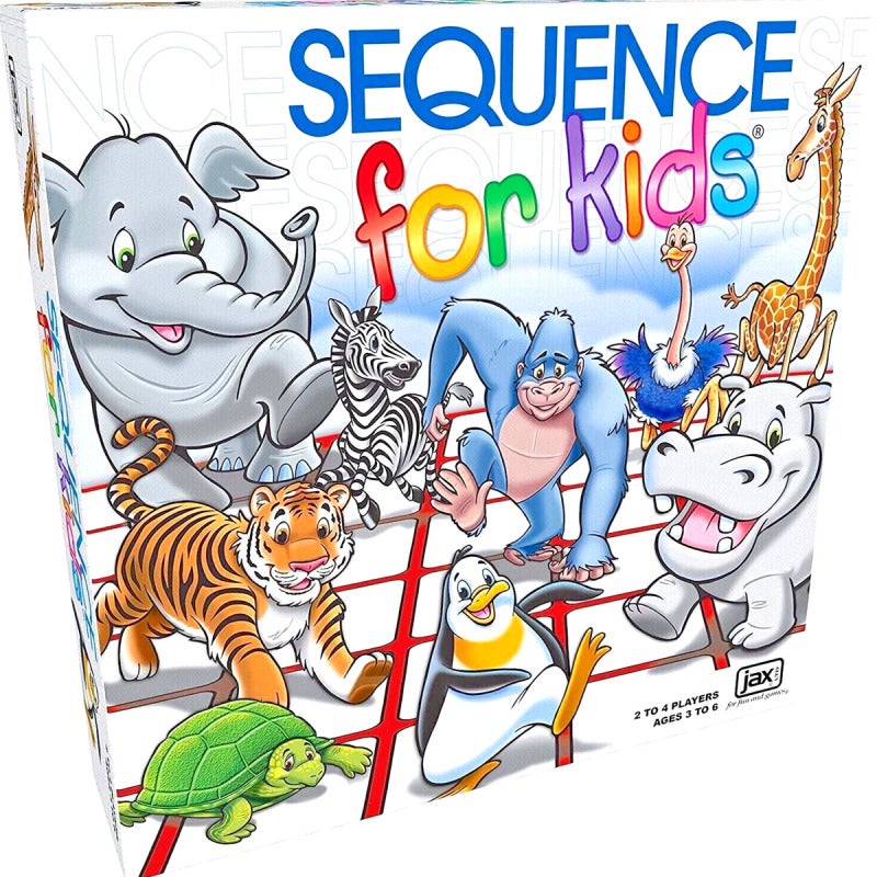 Sequence Kids: 2-4 Players, No Reading Required Strategy Game - Develops Logical Thinking Skills, Classic Animal Card Game for Ages 3-6 - Image 2