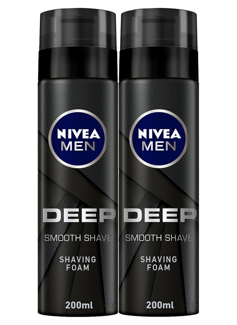 Nivea - MEN 200X2ml  DEEP Clean Shave Shaving Gel, Antibacterial Black Carbo - Image 1