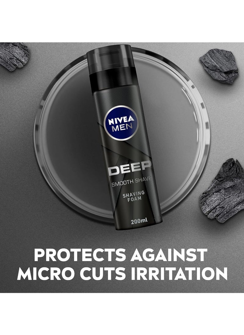 Nivea - MEN 200X2ml  DEEP Clean Shave Shaving Gel, Antibacterial Black Carbo - Image 1