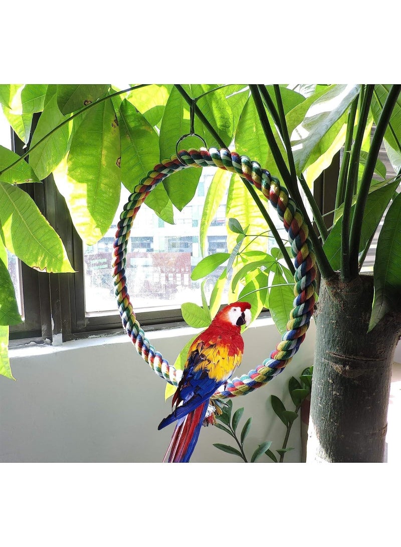 Bird Swing, Cage Hanging Toys Cotton Rope Swing Bite Resistance Perches Toy Parrot Toy Boardmaker for Budgie, Cockatiels, Conures, Finches, Small Parakeets - Image 5
