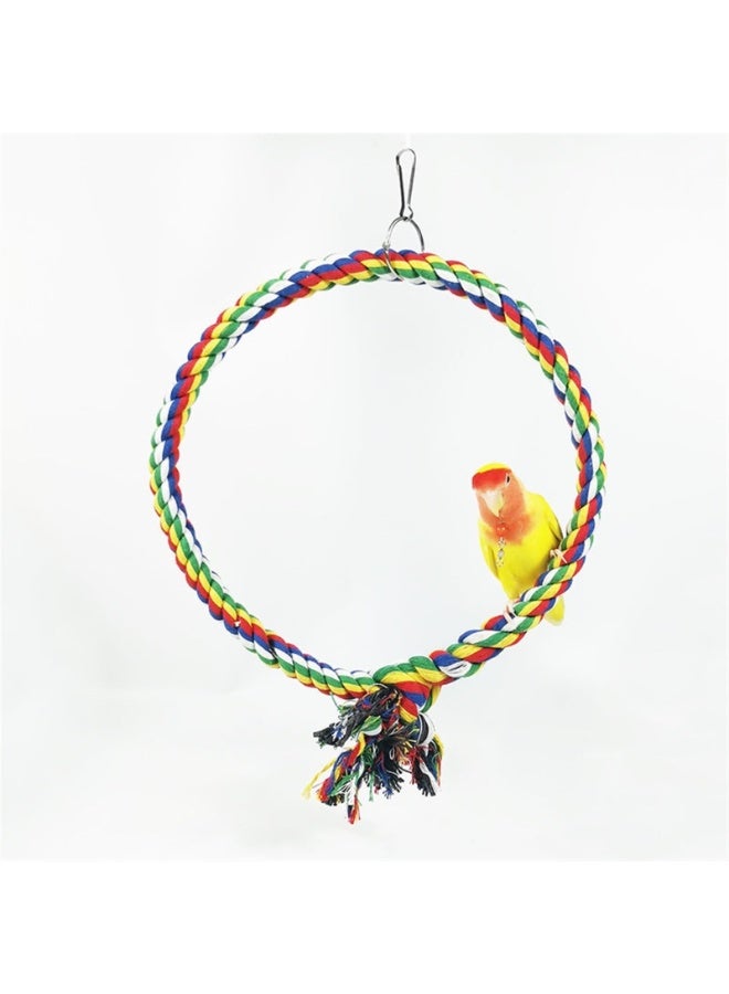 Bird Swing, Cage Hanging Toys Cotton Rope Swing Bite Resistance Perches Toy Parrot Toy Boardmaker for Budgie, Cockatiels, Conures, Finches, Small Parakeets - Image 2