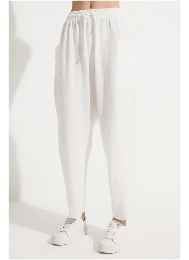 جون June Cargo Pocket Trouser White