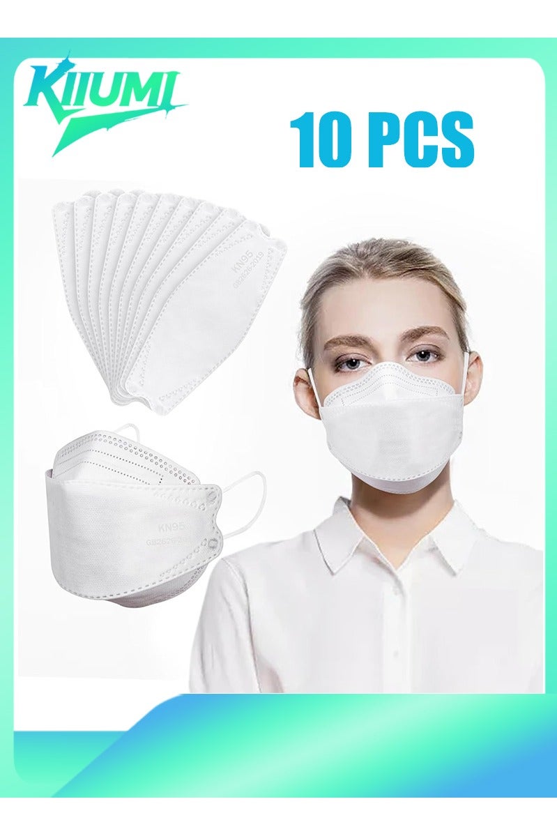 KIIUMI 10 Pcs KN95 Face Masks Black for Adults, 3D Breathable Dust Masks Individually Wrapped with Elastic Earloop and Nose Clip - for Office, Travel, Daily Protection - Image 1